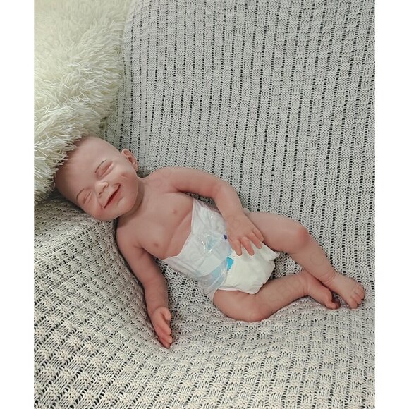 45cm Drink-wet Newborn 6.83lbs Silicone Reborn Baby Dolls Cute Baby Boy Doll - Picture 12 of 16